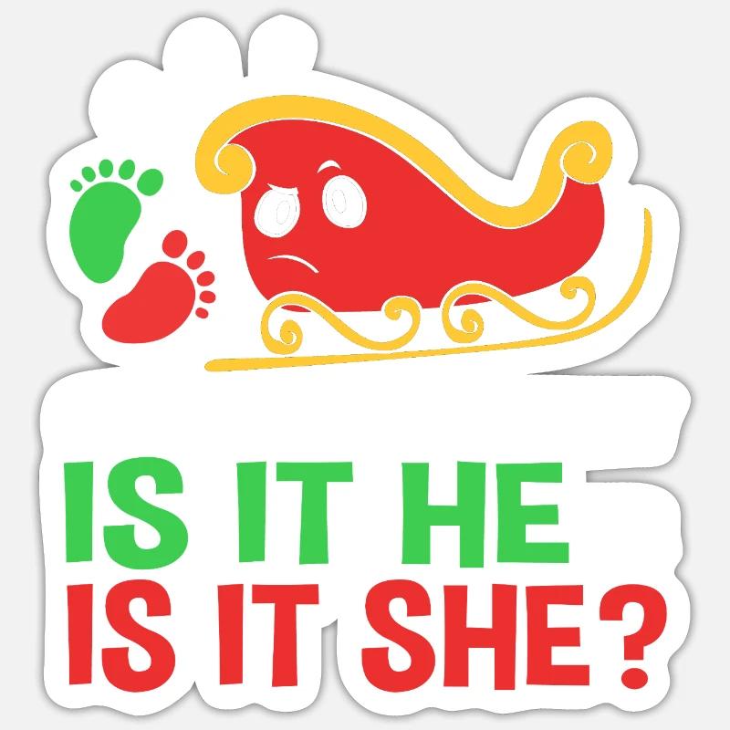 Werdende Mutter Werdende Mama Weihnachten - Sticker Größe S (10 x 10 cm) - Mattweiß