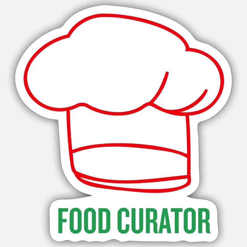 Küchenchef Motiv mit Kochmütze - Sticker Größe S (10 x 10 cm) - Mattweiß