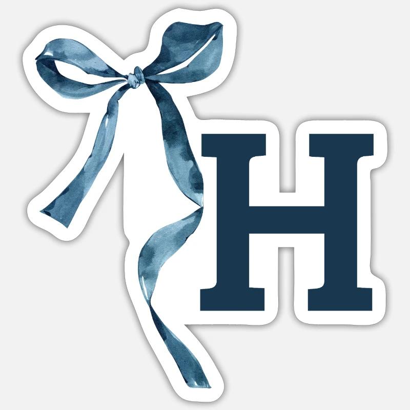 Monogramme h idée cadeau  - Sticker taille S (10 x 10 cm) - blanc mat