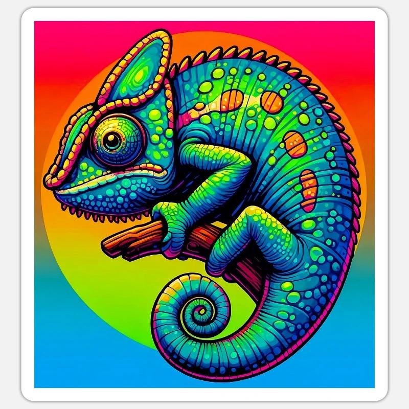 chameleon - Sticker size S (10 x 10 cm) - white matte