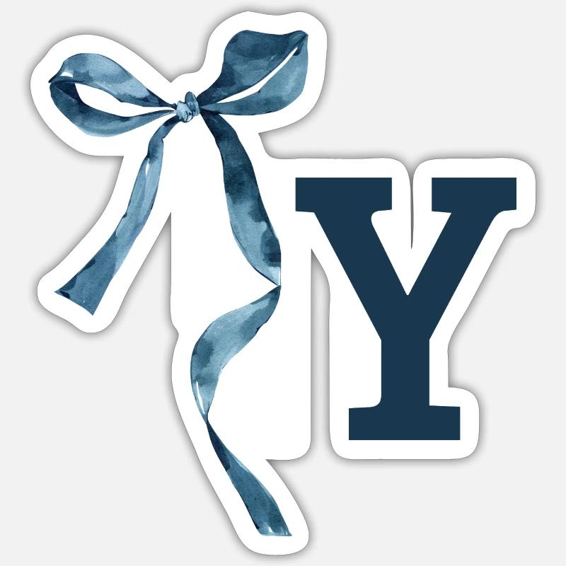 Monogramme y idée cadeau  - Sticker taille S (10 x 10 cm) - blanc mat