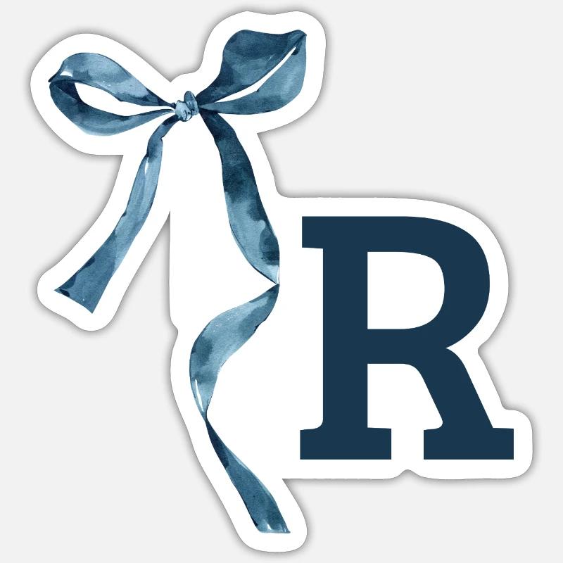 Monogram r gift idea - Sticker size S (10 x 10 cm) - white matte