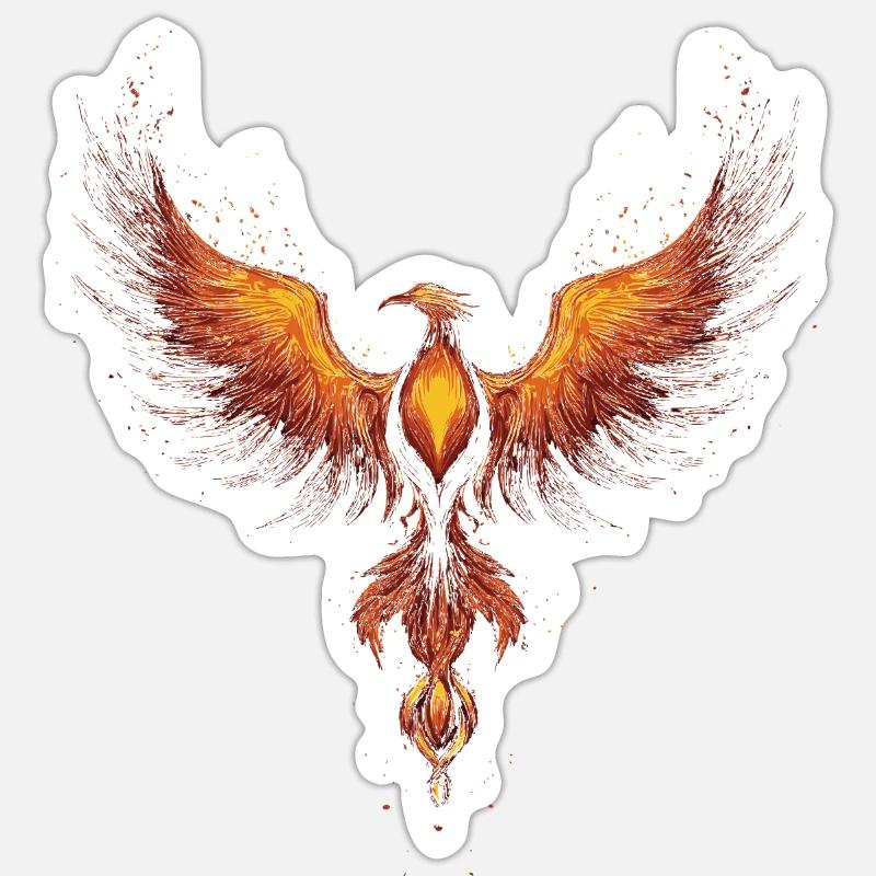 Phönix - Sticker Größe S (10 x 10 cm) - Mattweiß