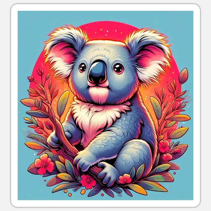 Koala - Sticker taille S (10 x 10 cm) - blanc mat