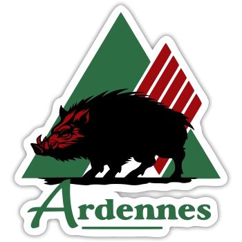 logo emblématique du département des Ardennes - Sticker taille S (10 x 10 cm) - blanc mat - Devant