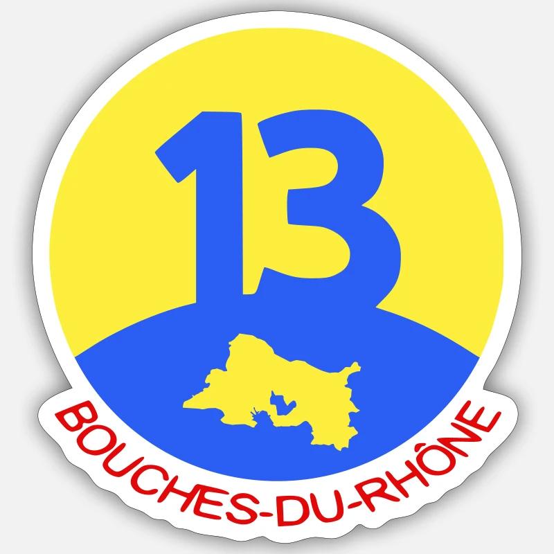 13 Bouches-du-Rhône - Sticker size S (10 x 10 cm) - white matte