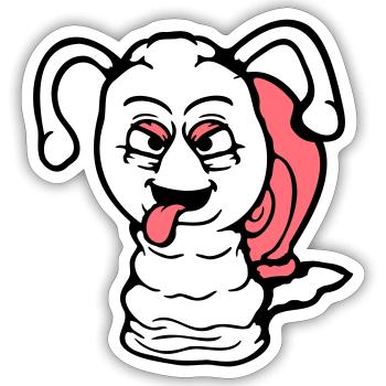 Schnecke frech Zunge rausstrecken böse klein cool - Sticker Größe S (10 x 10 cm) - Mattweiß - Vorne