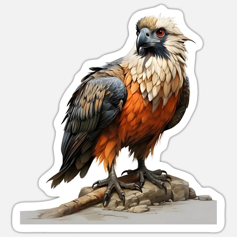 Farbenreicher Adler sitzend - Sticker Größe S (10 x 10 cm) - Mattweiß