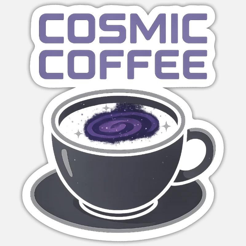 Cosmic Coffee Galaxy Mug - Sticker size S (10 x 10 cm) - white matte