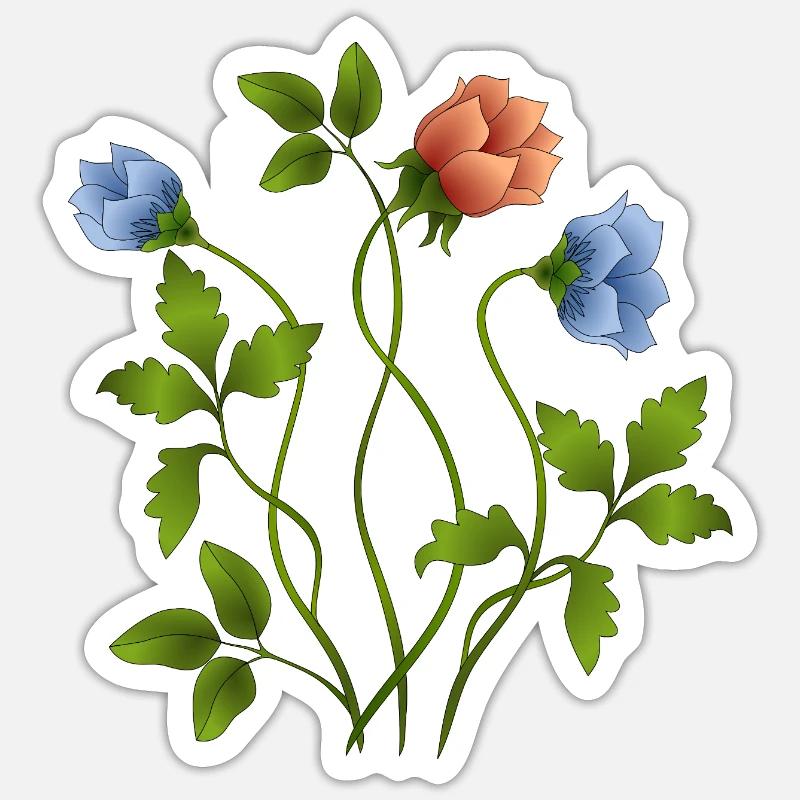 Fleur - Sticker taille S (10 x 10 cm) - blanc mat