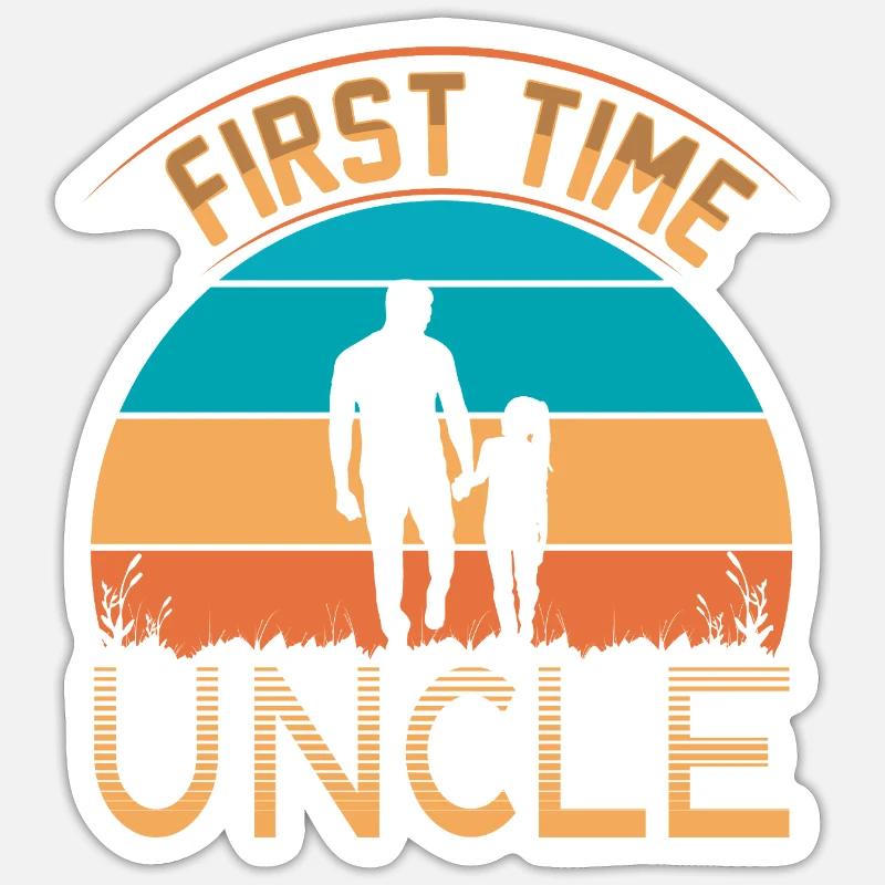 First time uncle - Sticker size S (10 x 10 cm) - white matte