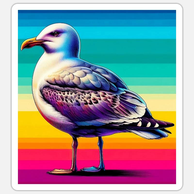 gull - Sticker size S (10 x 10 cm) - white matte