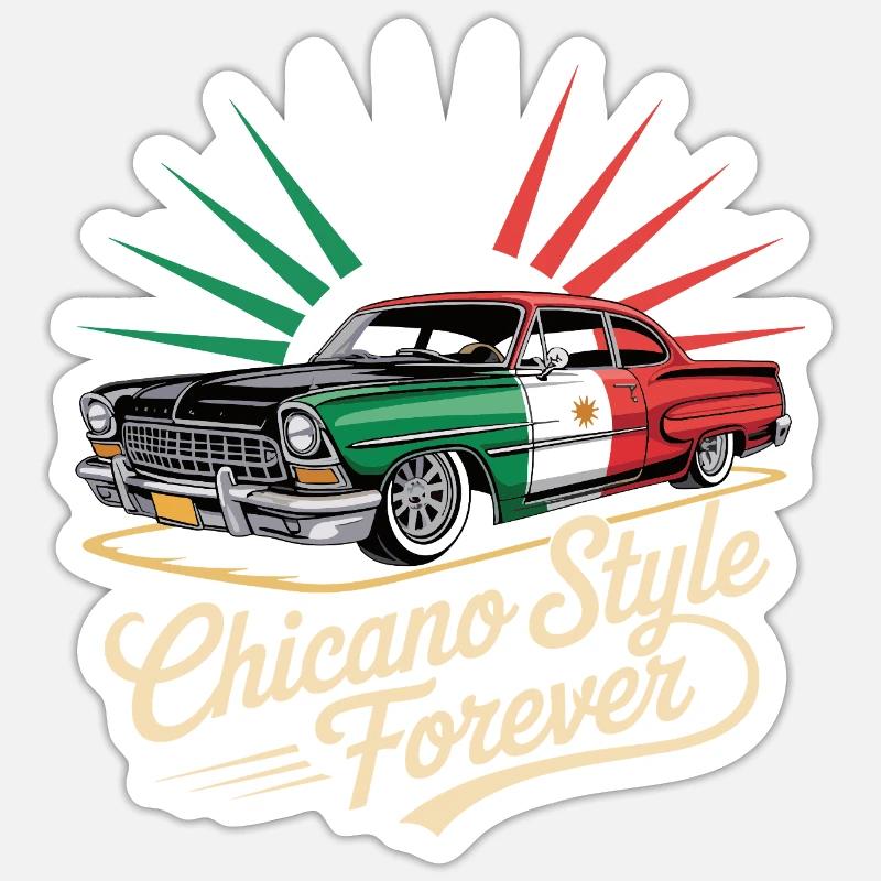 Chicano Forever Mexiko Pride - Sticker Größe S (10 x 10 cm) - Mattweiß