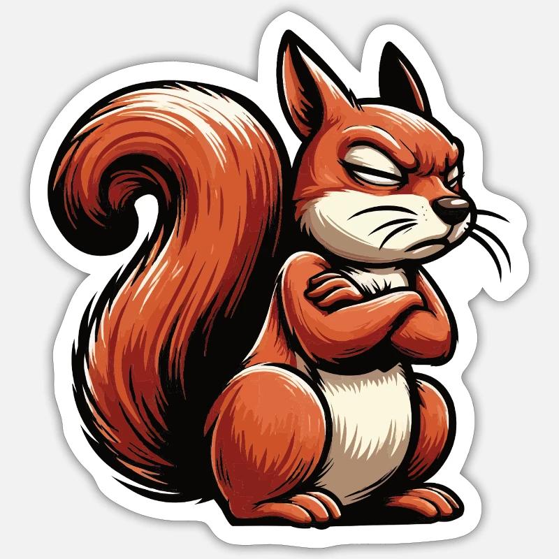Eichhörnchen Eichhorn Eichhörnchenliebhaber Nager - Sticker Größe S (10 x 10 cm) - Mattweiß