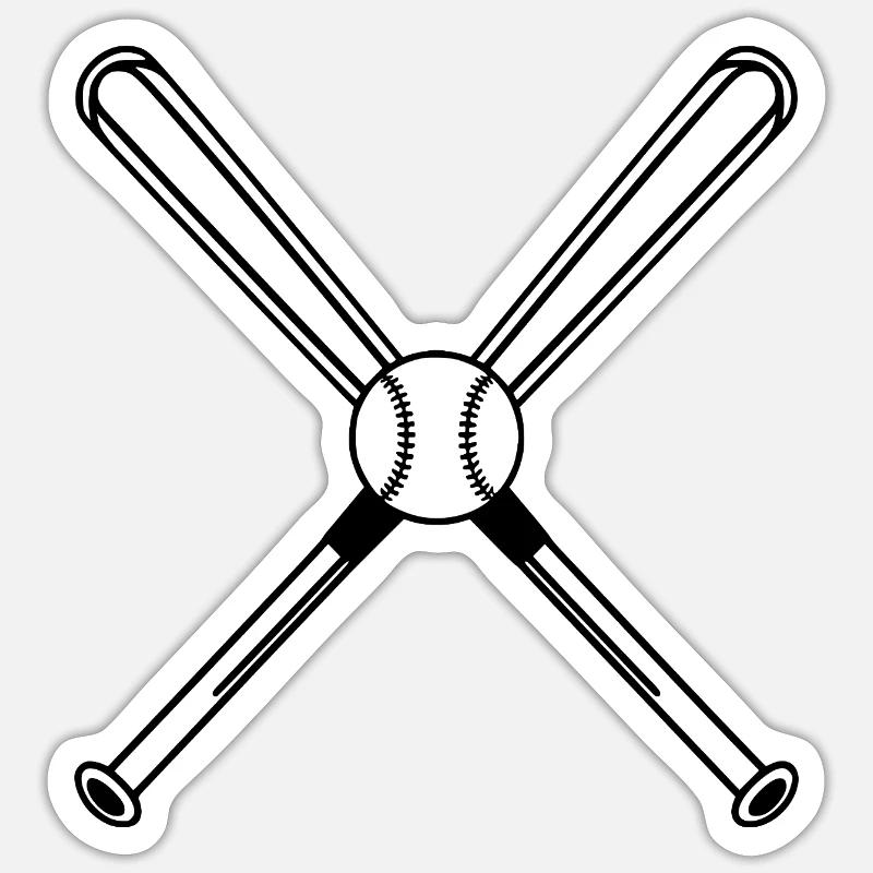 Baseball Illustration Baseball Player - Sticker size S (10 x 10 cm) - white matte