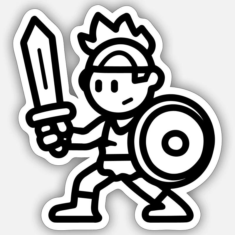 warrior - Sticker size S (10 x 10 cm) - white matte