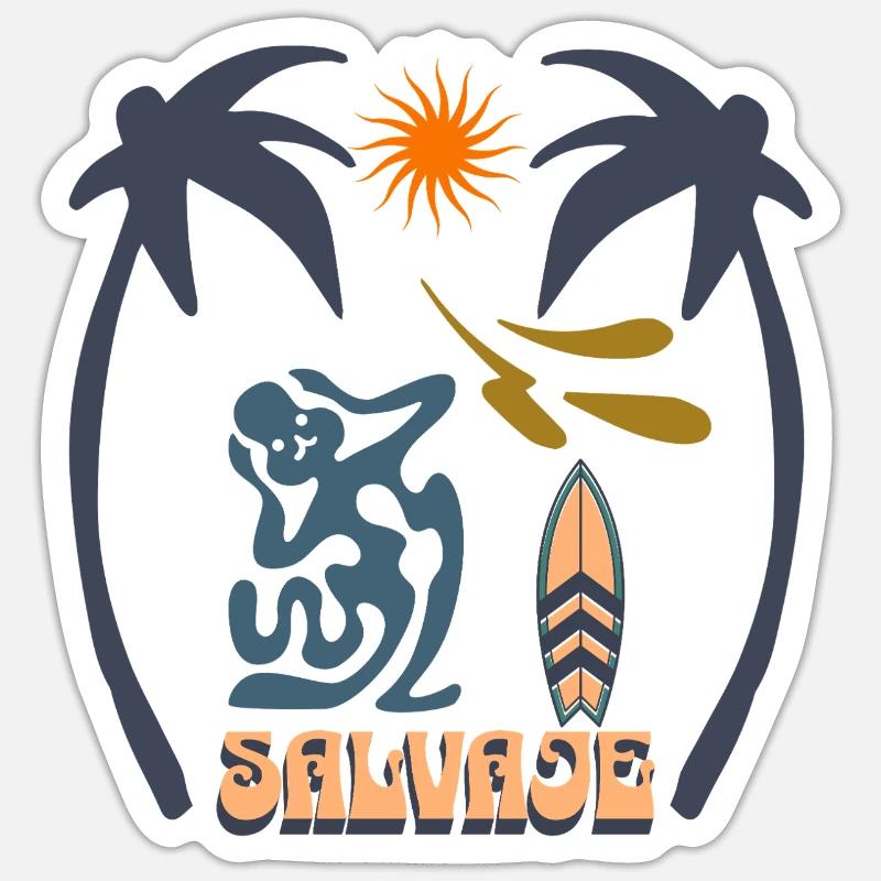 Surf Salvaje- Alerte aux eaux usées UK Sticker taille S (10 x 10 cm)