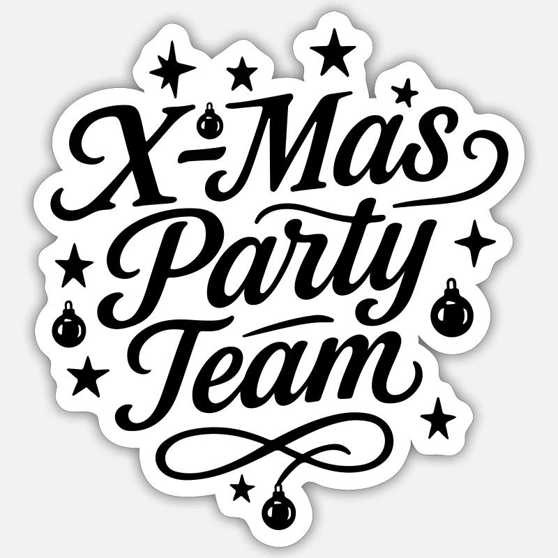 Équipe de Noël - Sticker taille S (10 x 10 cm) - blanc mat
