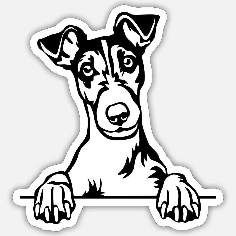 Foxterrier Kopf - Sticker Größe S (10 x 10 cm) - Mattweiß