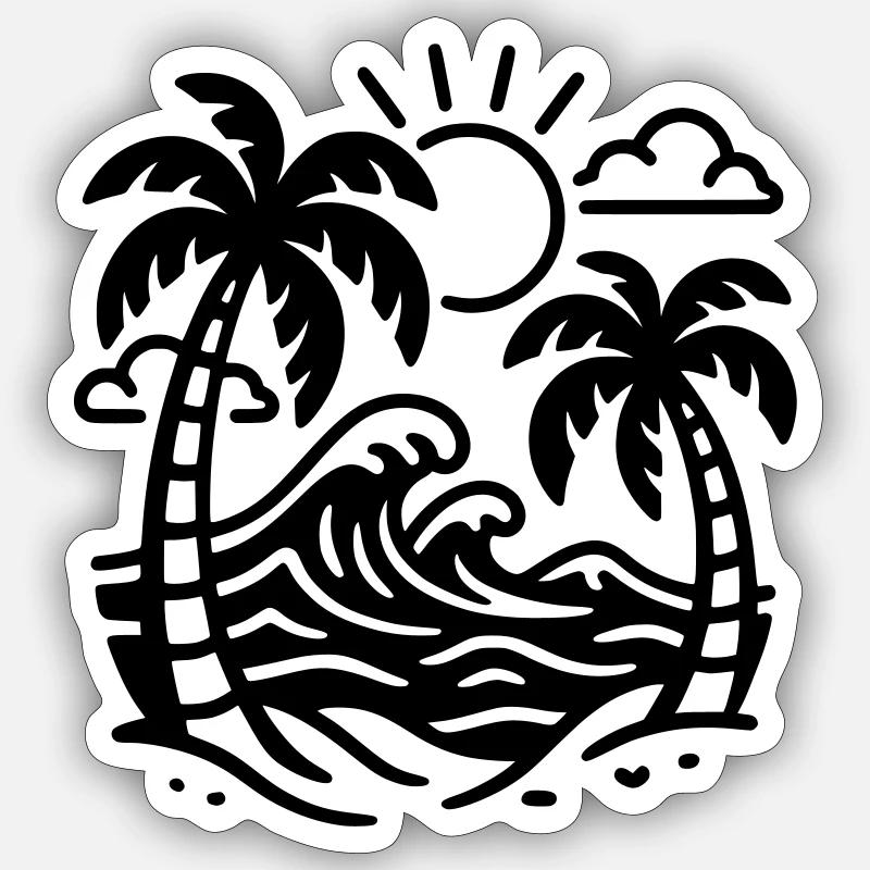Vacances - Sticker taille S (10 x 10 cm) - blanc mat