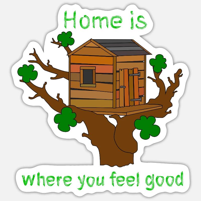 Treehouse with saying - Sticker size S (10 x 10 cm) - white matte