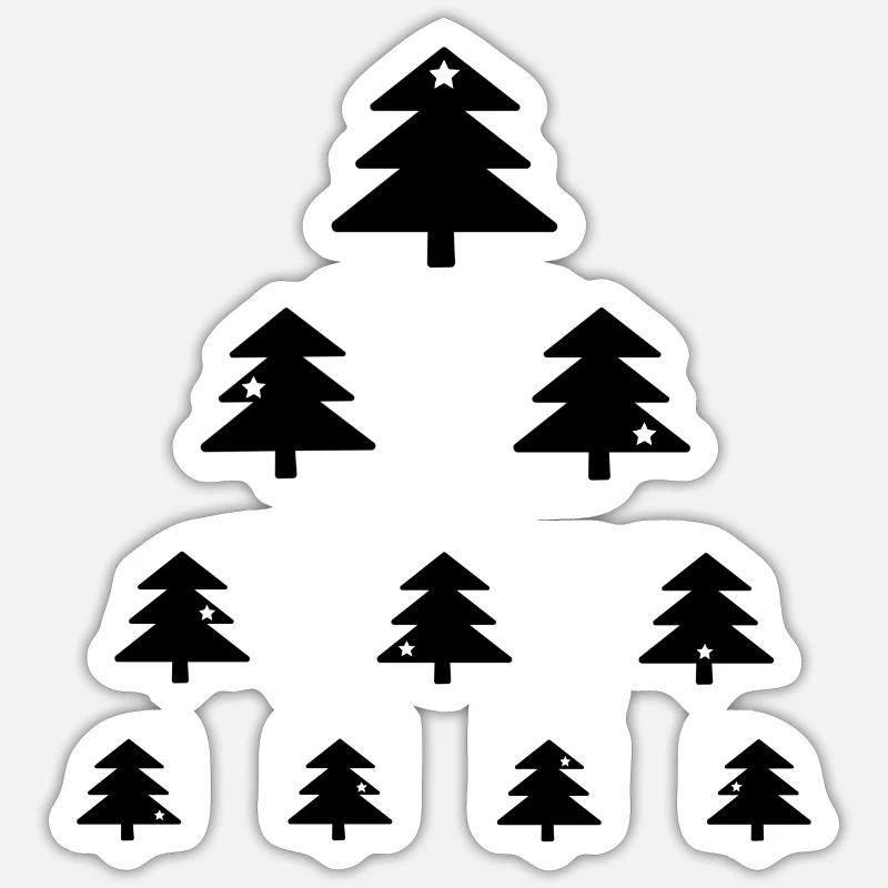 Christmas tree eye test - Sticker size S (10 x 10 cm) - white matte
