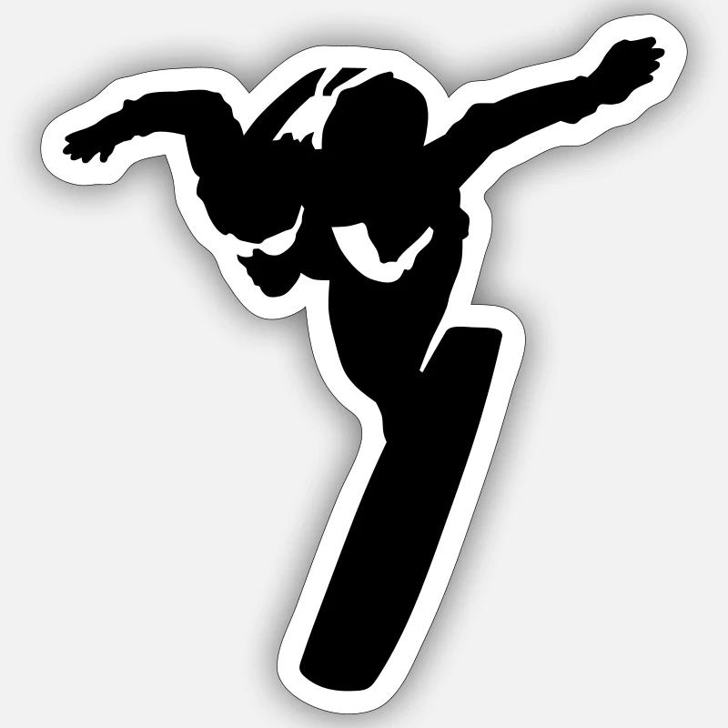 Surfer sur le ciel - Sticker taille S (10 x 10 cm) - blanc mat