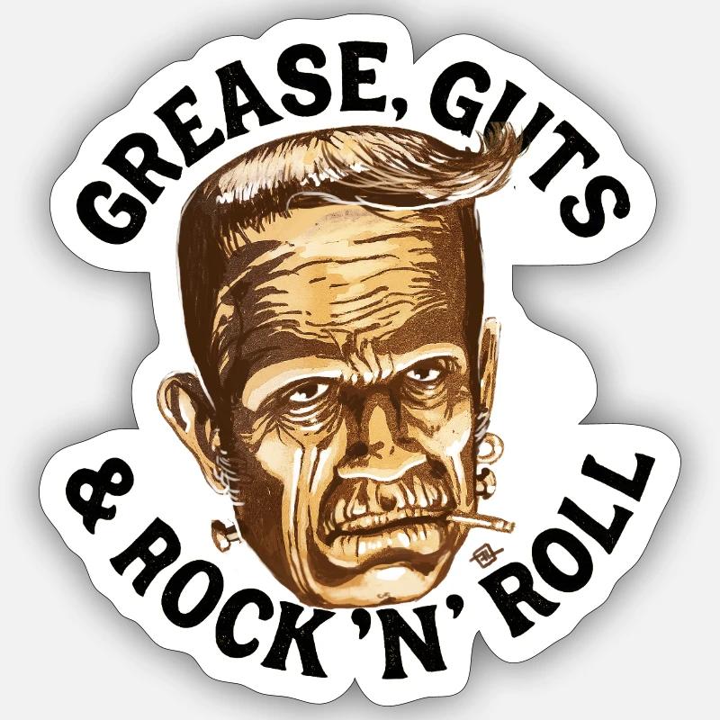 Gomina, Eingeweide & Rock... Sticker Größe S (10 x 10 cm)