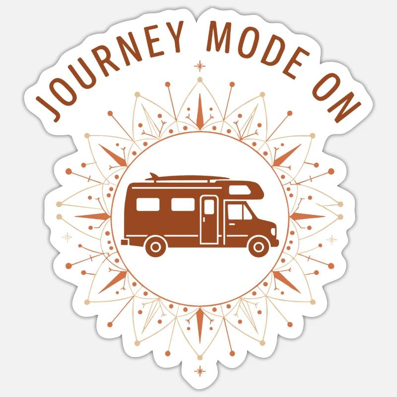 Journey Mode On - Sticker size S (10 x 10 cm) - white matte