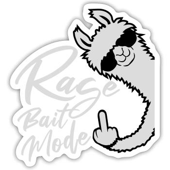 Rage Bait Llama Alpaca Sunglasses Middle Finger - Sticker size S (10 x 10 cm) - white matte - Front