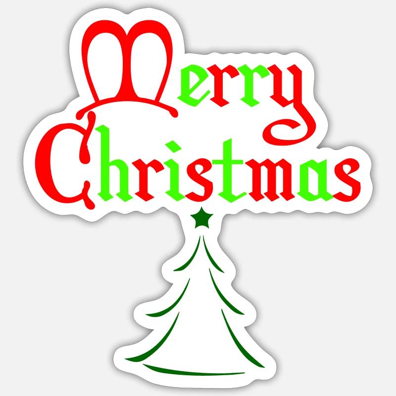 Merry Christmas Gothic Tree - Sticker size S (10 x 10 cm) - white matte