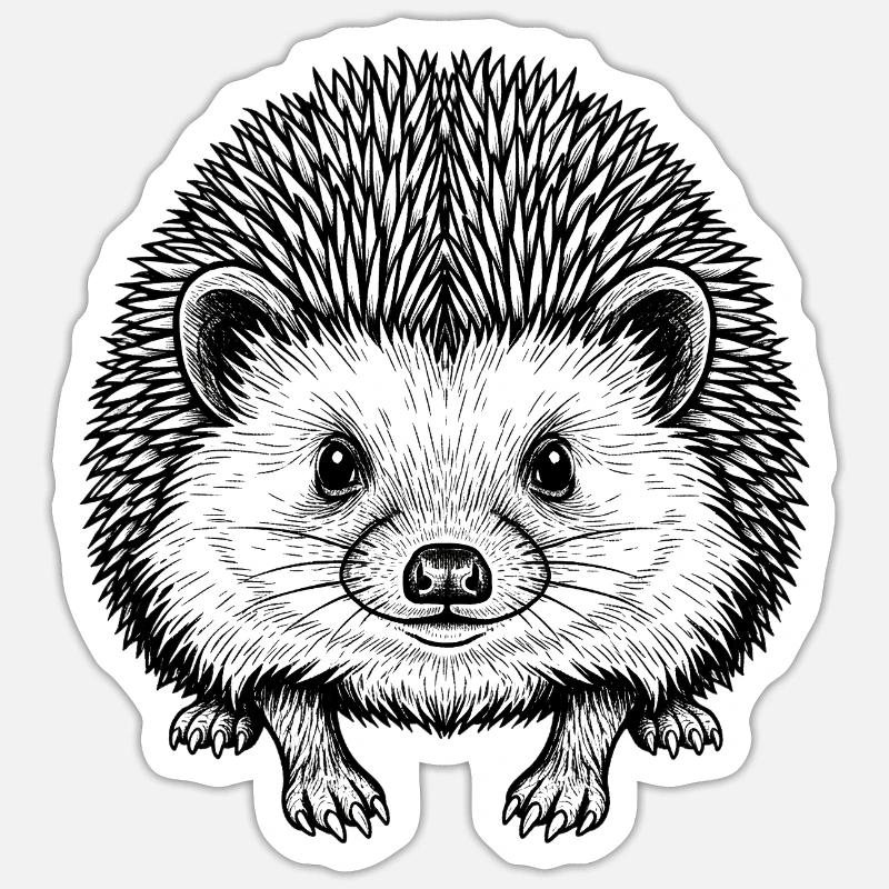 Hedgehog - Sticker size S (10 x 10 cm) - white matte