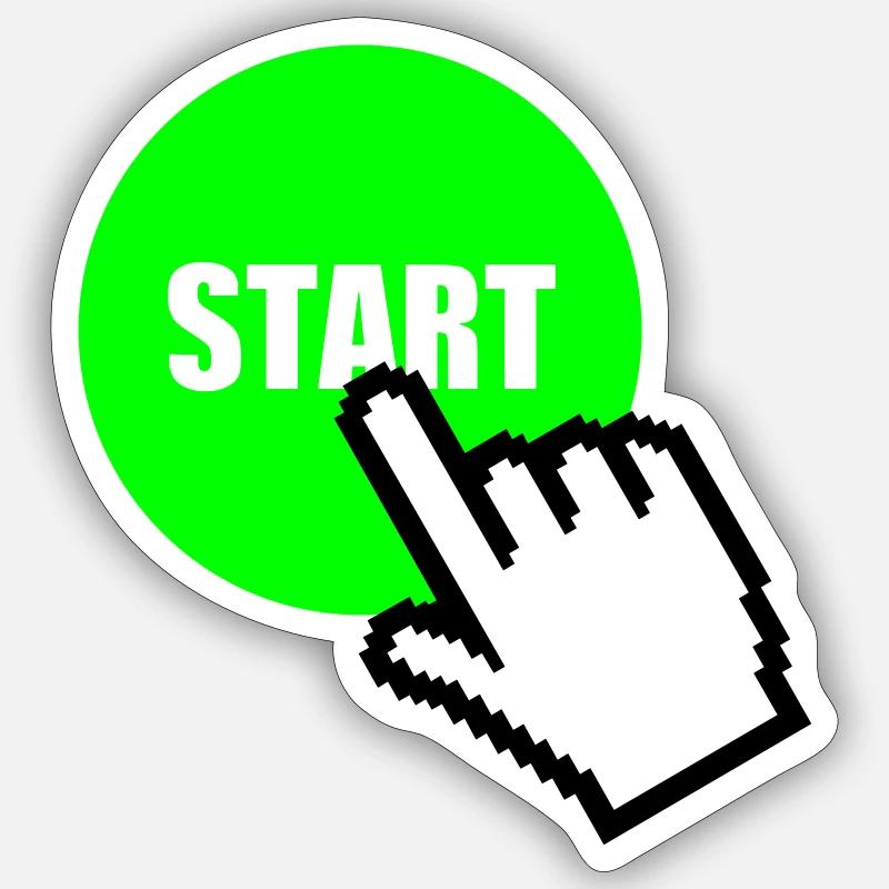 Start - Sticker Größe S (10 x 10 cm) - Mattweiß