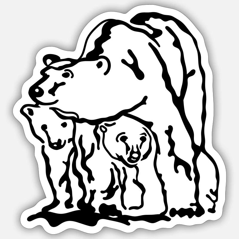 polar bear - Sticker size S (10 x 10 cm) - white matte