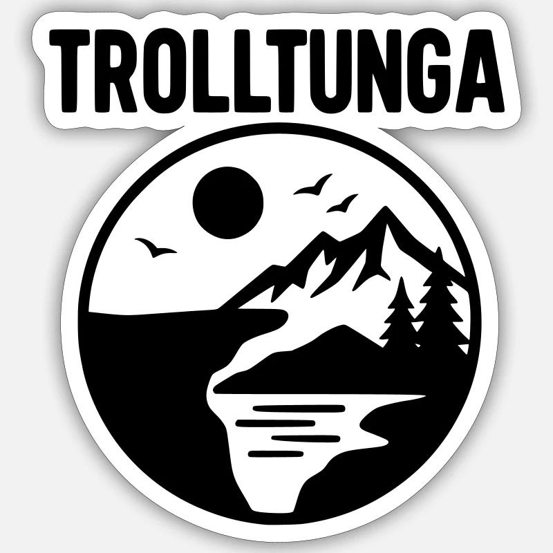 Trolltunga Silhouette - Sticker size S (10 x 10 cm) - white matte