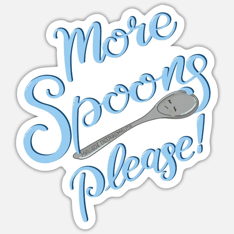 More Spoons please! - Sticker size S (10 x 10 cm) - white matte