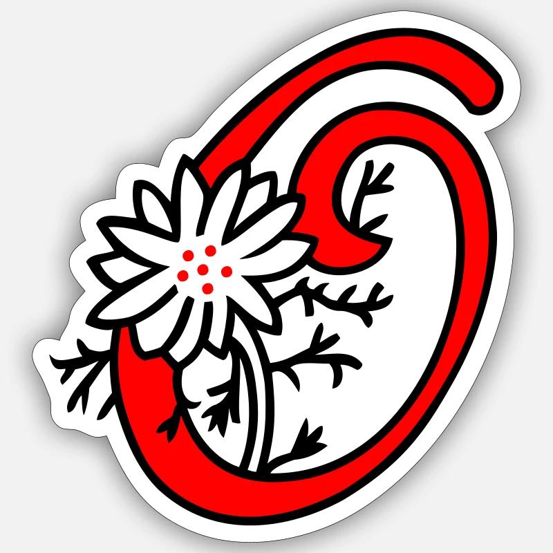 Letter O Initial Sticker size S (10 x 10 cm)