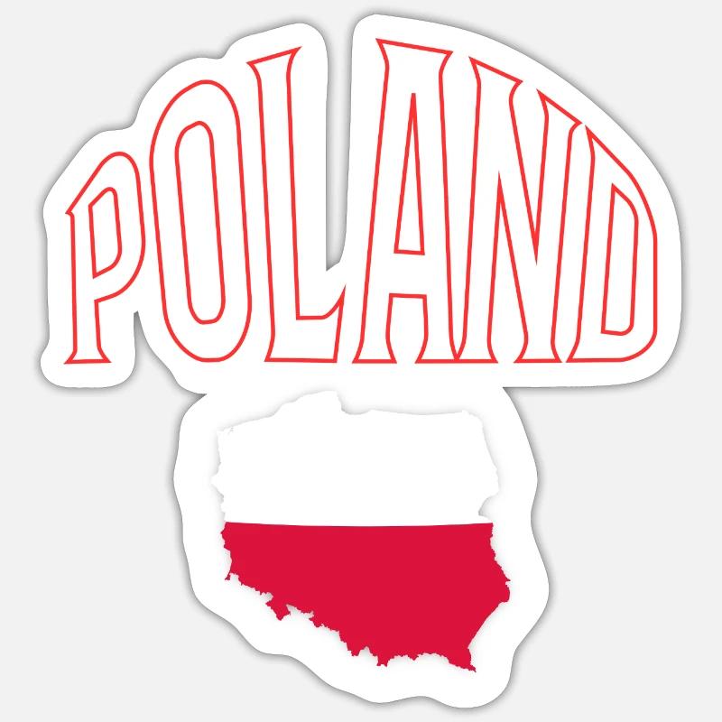 Pologne - Sticker taille S (10 x 10 cm) - blanc mat