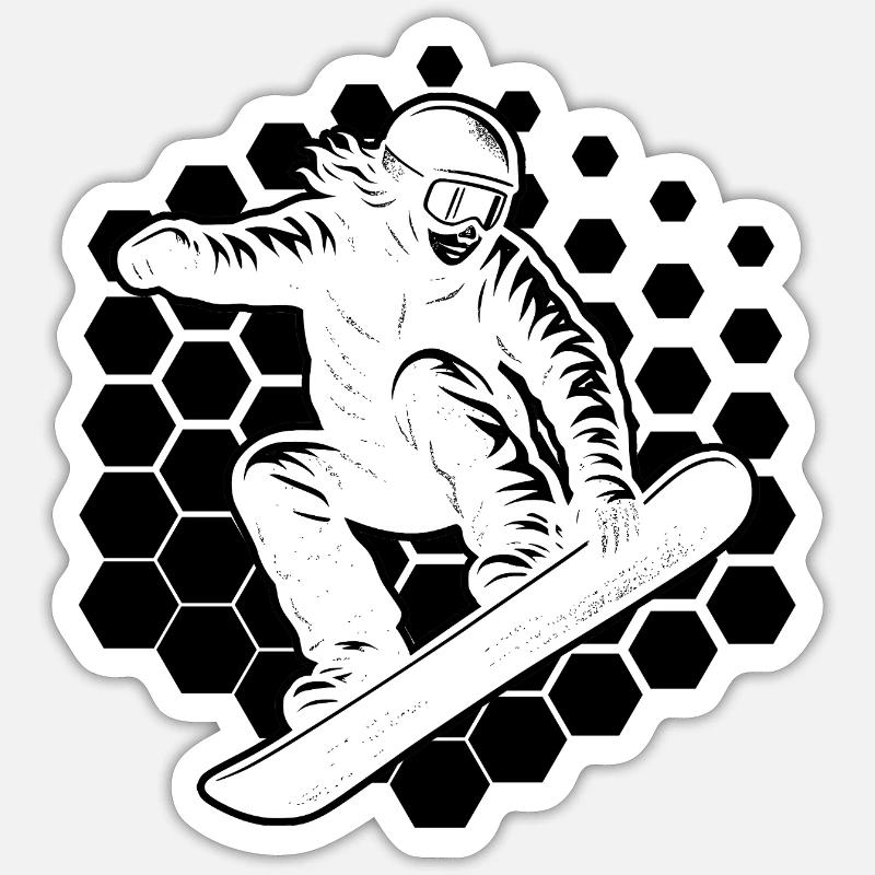 Graphisme de snowboard pour snowboard - Sticker taille S (10 x 10 cm) - blanc mat
