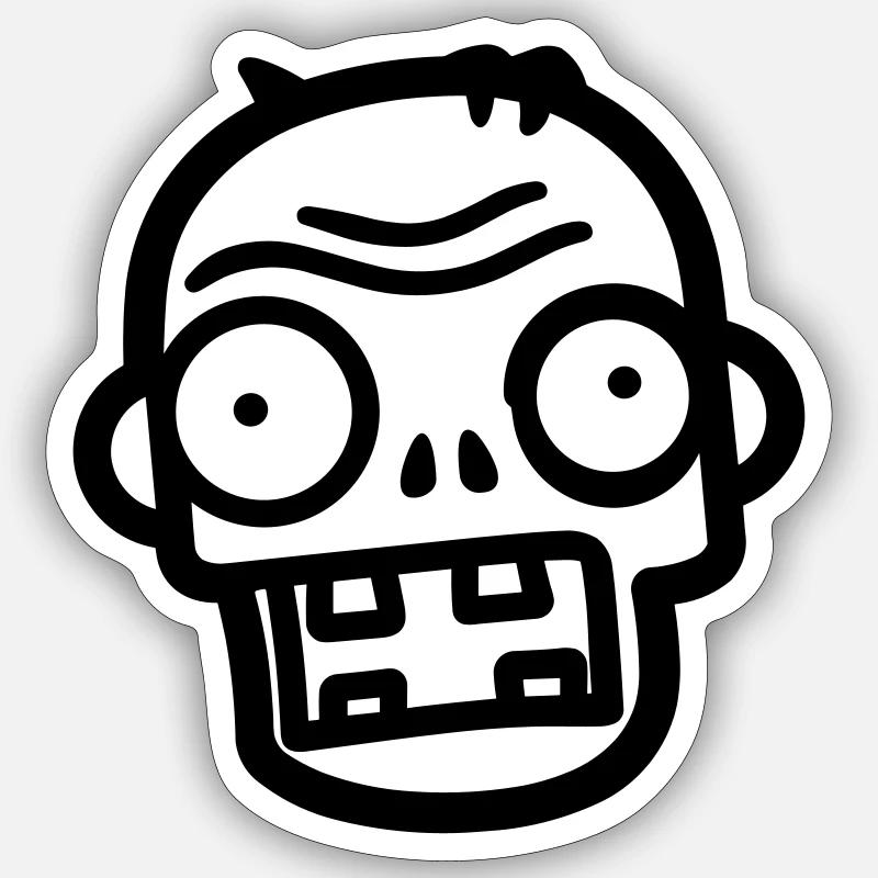 zombie - Sticker taille S (10 x 10 cm) - blanc mat