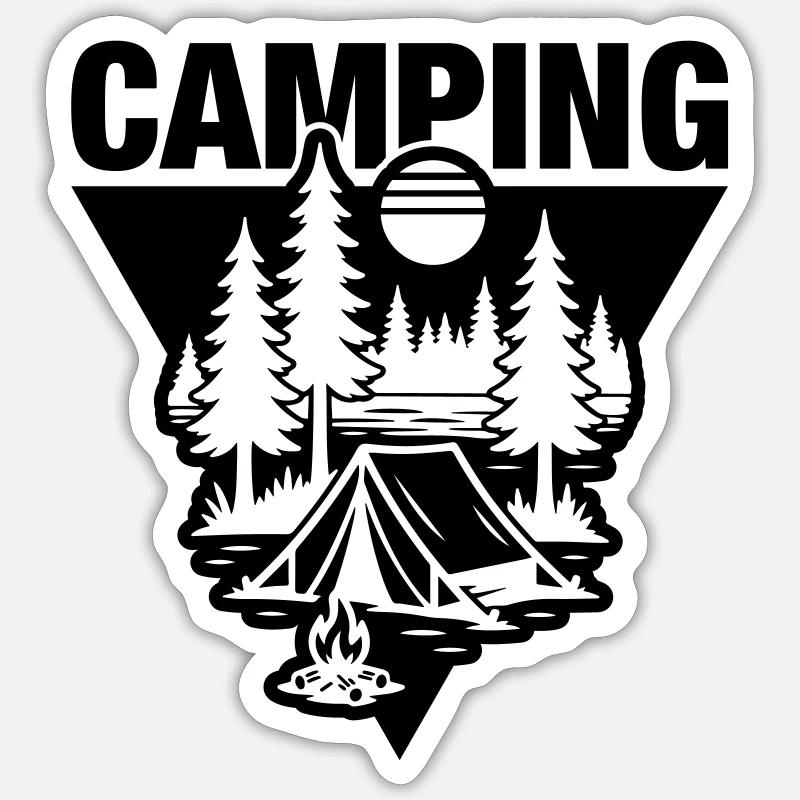 Tent Camping Symbol Nature - Sticker size S (10 x 10 cm) - white matte