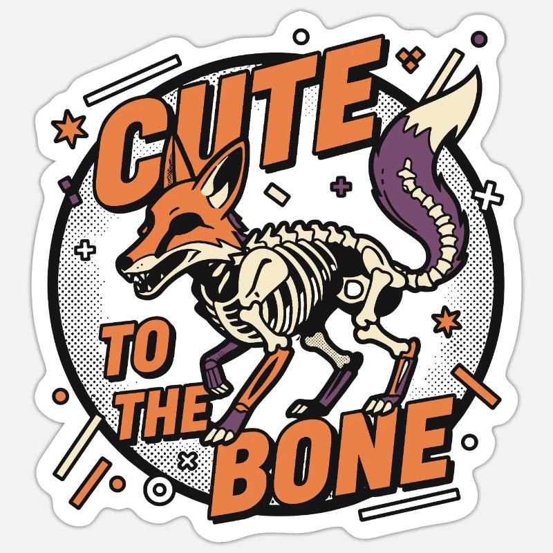 Skeleton Fox: Cute to the Bone - Sticker size S (10 x 10 cm) - white matte