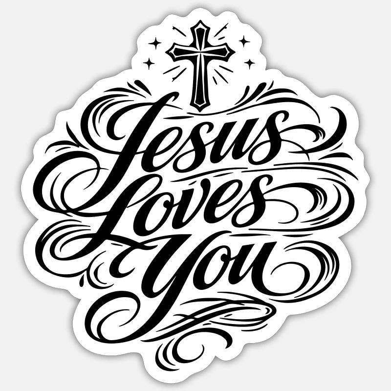 Proverbe de Jésus t’aime - Sticker taille S (10 x 10 cm) - blanc mat