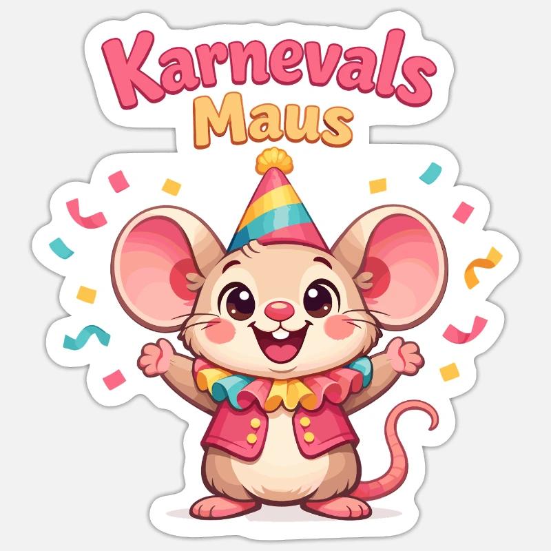 Karnevalsmaus Kölsche Mädsche – Kölle Alaaf Sticker Größe S (10 x 10 cm)