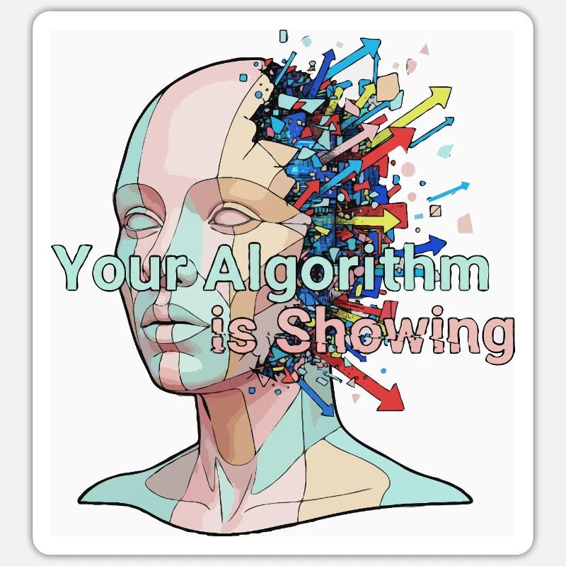 Your algorithm is showing - Sticker size S (10 x 10 cm) - white matte