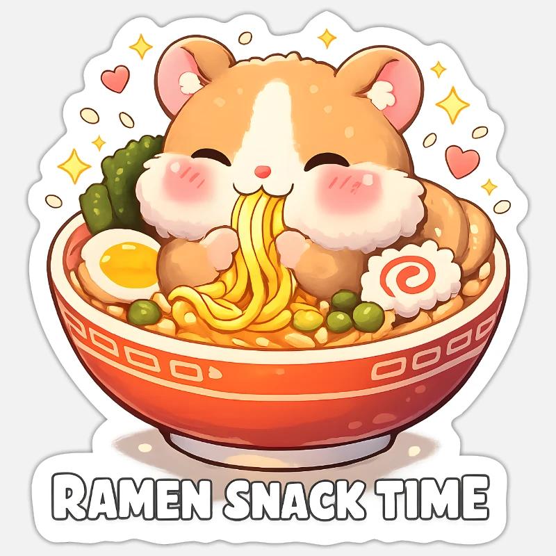 Ramen - Sticker taille S (10 x 10 cm) - blanc mat
