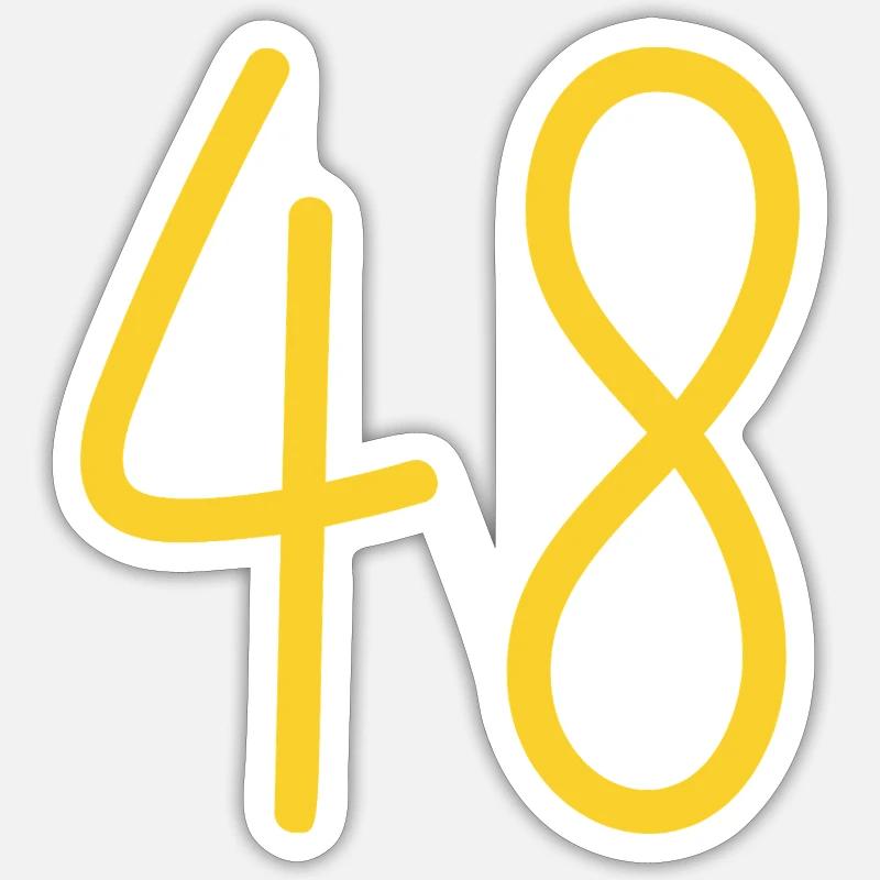 48 - Sticker Größe S (10 x 10 cm) - Mattweiß