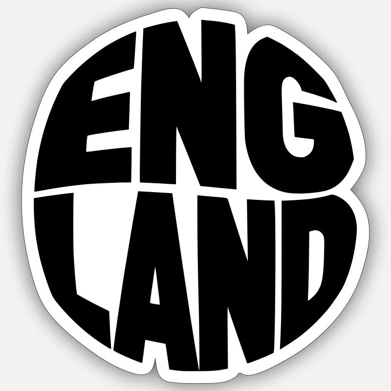 England Typografie  - Sticker Größe S (10 x 10 cm) - Mattweiß