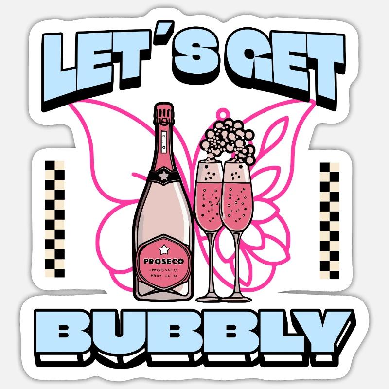 On devient Pétillant – Vibrations Prosecco Spritz, enterrement de vie de garçon Sticker taille S (10 x 10 cm)