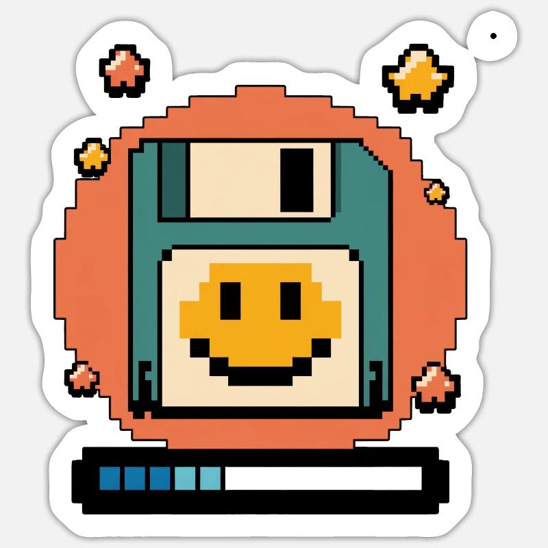 Floppy Disk Retro Internet - Sticker Größe S (10 x 10 cm) - Mattweiß
